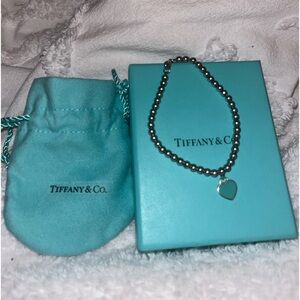 Tiffany Blue Heart Tag Bead Bracelet
in Silver, 4 mm